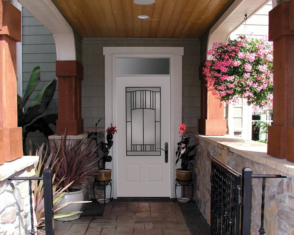 White front door for an Okanagan home