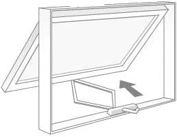 Drawing of an awning window by Milgard, available from Adera Windows