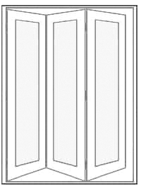 Drawing of a bi-fold door