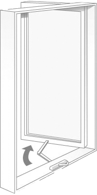 Drawing of a casement window by Milgard, available from Adera Windows