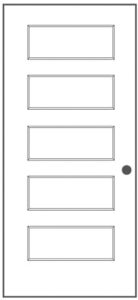 Drawing of a single entry front door