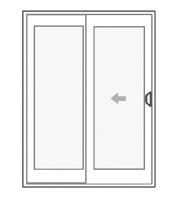 Drawing of a sliding French door