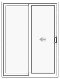 Drawing of a sliding patio door