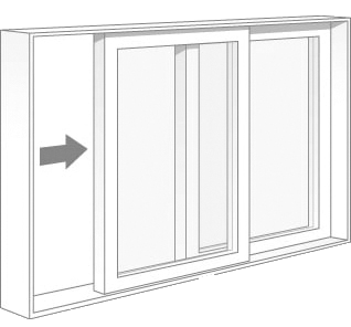 Drawing of a horizontal slider window by Milgard, available from Adera Windows