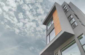 Meta clad wood windows on a townhome