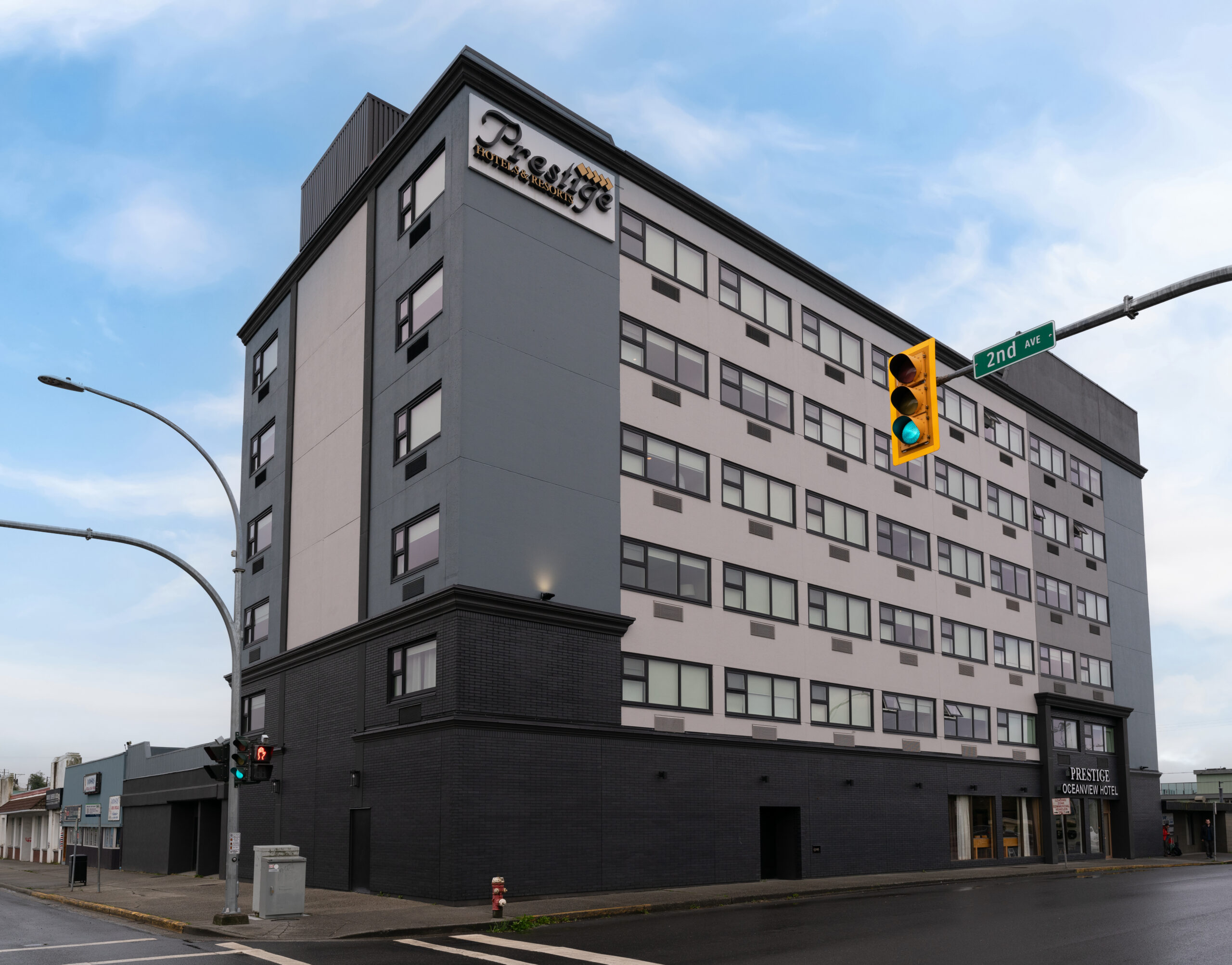 New windows on the Prestige Hotel in Prince Rupert by Adera Windows & Doors.