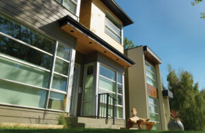 Wood metal clad windows on a residential home