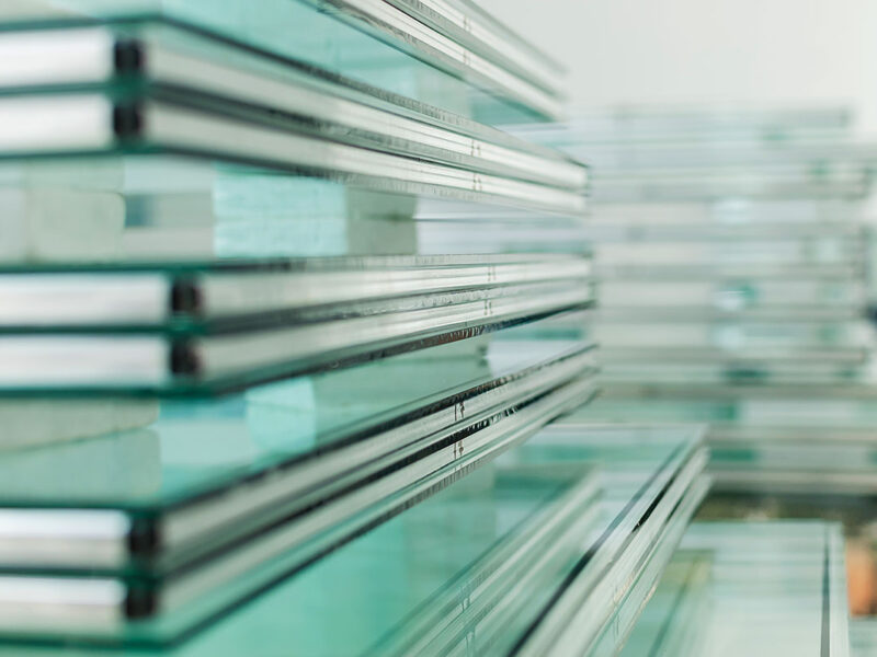 Close up of clear glass, one type of window glazing.